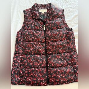 Michael Kors Red Gem Pattern Puffer Vest